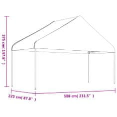 Greatstore Altán se střechou bílý 13,38 x 5,88 x 3,75 m polyethylen