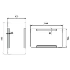 NIMCO ZP 18001 LED zrcadlo 500x800 - Nimco