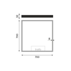 NIMCO ZPC 13077-90 Černé LED zrcadlo 700x700 - Nimco