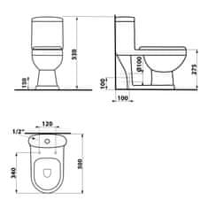 AQUALINE PETIT WC kombi dětské, zadní/spodní odpad, bílá PT520 - Aqualine