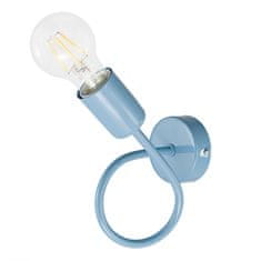 LIGHT FOR HOME Nástěnné moderní kovové světlo v jasné modré pastelové barvě 1001/1PN MONDO, 1xE27/60W,, 1xE27/60W, E27, Modrá