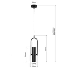 LIGHT FOR HOME Závěsné světlo 60104 "OPTICS", 1x35W, GU10, Černá