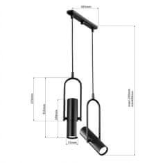 LIGHT FOR HOME Závěsné světlo 60105 "OPTICS", 2x35W, GU10, Černá