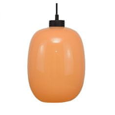 LIGHT FOR HOME Závěsné svítidlo se stínítkem z foukaného skla v oranžové barvě 19603 "Marble ", 1x60W, E27, Černá