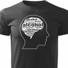 STRIKER Pánské tričko mozek alkohol Barva: Černá, Velikost: S