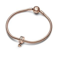 Pandora Bronzový klipový korálek Rose Zavěšené srdce 782253C01