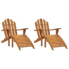 Greatstore Zahradní křesla Adirondack s podnožkami 2 ks masivní teak