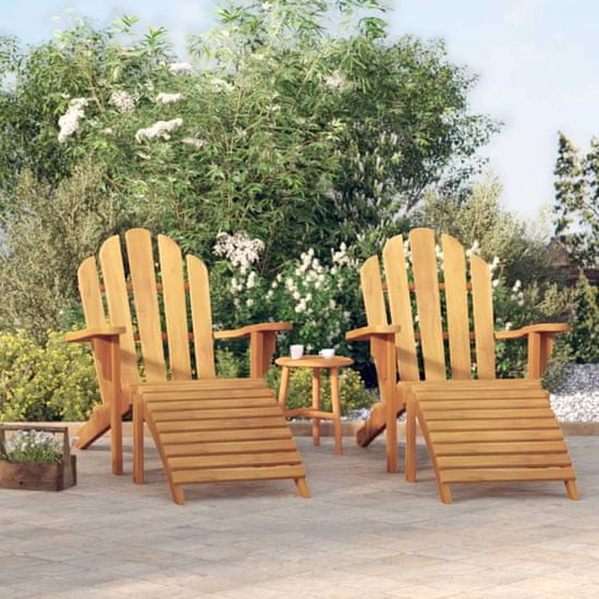 Greatstore Zahradní křesla Adirondack s podnožkami 2 ks masivní teak