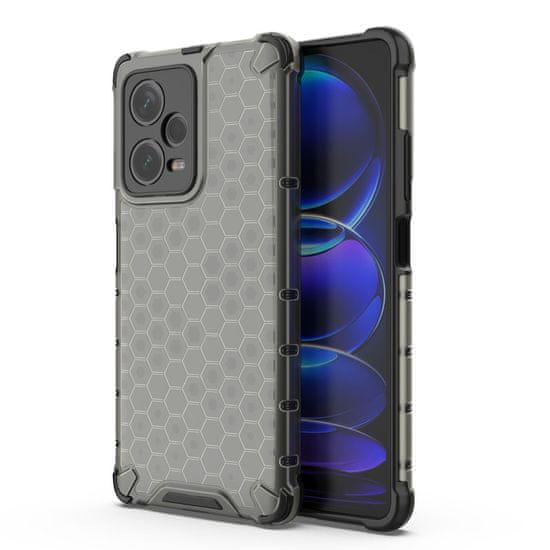 OEM Honeycomb pancéřové pouzdro se silikonovým rámem pro Xiaomi Redmi Note 12 PRO PLUS Black