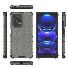 OEM Honeycomb pancéřové pouzdro se silikonovým rámem pro Xiaomi Redmi Note 12 PRO PLUS Black