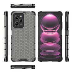 OEM Honeycomb pancéřové pouzdro se silikonovým rámem pro Xiaomi Redmi Note 12 PRO / Poco X5 PRO 5G Black