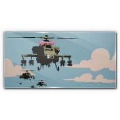 COLORAY.CZ Obraz na skle Banksy Helicopter 120x60 cm