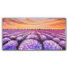 COLORAY.CZ Obraz na skle Levandulové pole Sunset 120x60 cm