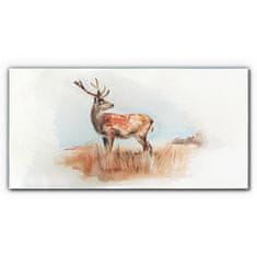 COLORAY.CZ Obraz na skle Akvarel Animal Deer 120x60 cm