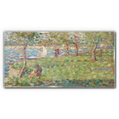 COLORAY.CZ Obraz na skle Island Malování Seurat 100x50 cm