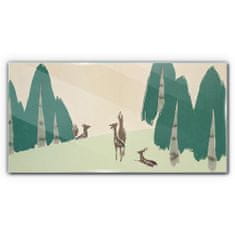 COLORAY.CZ Obraz na skle Abstrakce lesních zvířat 100x50 cm