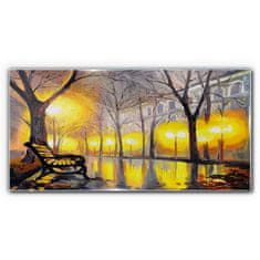 COLORAY.CZ Obraz na skle Park Strom Light City 120x60 cm