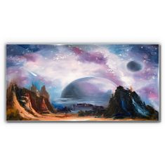 COLORAY.CZ Obraz na skle Abstrakce Galaxy Planet 120x60 cm