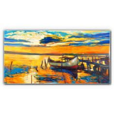 COLORAY.CZ Obraz na skle Port Sunset Sky 120x60 cm