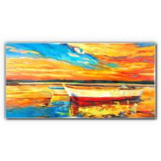 COLORAY.CZ Obraz na skle Port Sunset Sky 100x50 cm