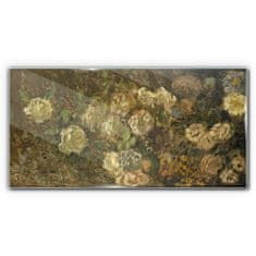 COLORAY.CZ Obraz na skle Abstrakce mincí květin 100x50 cm