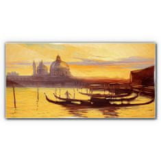 COLORAY.CZ Obraz na skle City Port Sunset 100x50 cm