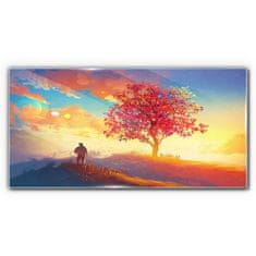 COLORAY.CZ Obraz na skle Hill Sunset Tree 100x50 cm