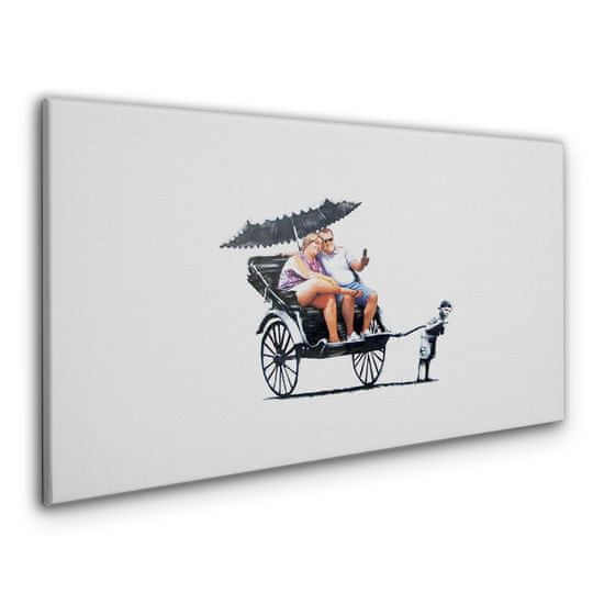 COLORAY.CZ Obraz na plátně Rickshaw Banksy White