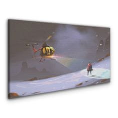 COLORAY.CZ Obraz na plátně Hory Snow Helicopter 100x50 cm