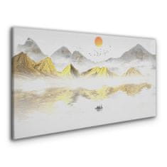 COLORAY.CZ Obraz na plátně Abstrakce Jezero hory 140x70 cm