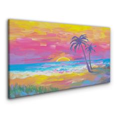 COLORAY.CZ Obraz na plátně Pláž Palm Sunset 120x60 cm