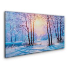COLORAY.CZ Obraz na plátně Zimní les slunce příroda 100x50 cm