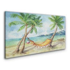 COLORAY.CZ Obraz na plátně Beach Palm Sea Hammock 120x60 cm