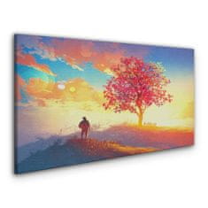 COLORAY.CZ Obraz na plátně Hill Sunset Tree 100x50 cm