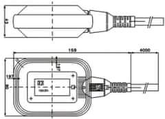 HADEX Snímač hladiny CX-M15-2 - dvoustavový plovákový spínač, kabel 4m