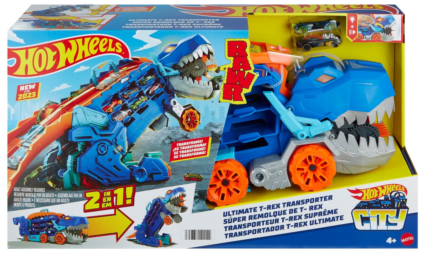 Hot Wheels City T-Rex tahač se světly a zvuky HNG50 | MALL.CZ