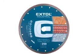 Extol Industrial Diamantový řezný kotouč 8703047, turbo Thin Cut, suché i mokré řezání, O 250x25,4x2mm