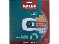 Extol Industrial Diamantový řezný kotouč 8703046, turbo Thin Cut, suché i mokré řezání, O 200x25,4x2mm