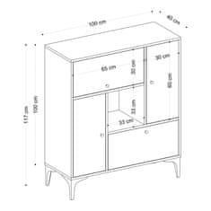 ASIR GROUP ASIR Skříňka PERA dub sapphire černá