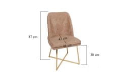 Hanah Home Sada židlí (4 kusy) Madrid 913 V4, Zlatá, Hnědá