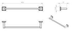 Gedy COLORADO držák ručníků 450x80mm, chrom 692145 - Gedy