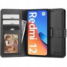 Tech-protect Wallet knížkové pouzdro na Xiaomi Redmi 12, černé