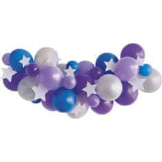 Unique Set balónků na balónkový oblouk a papírové hvězdy fialovo-modrá