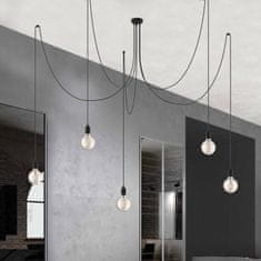 LIGHT FOR HOME Závěsné Svítidlo "SPIDER" 17506 - Moderní Elegance a Flexibilita, 5x60W, E27, Černá