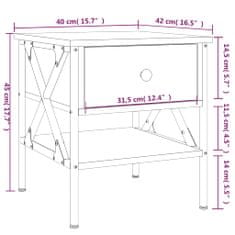 Vidaxl Noční stolky 2 ks kouřový dub 40 x 42 x 45 cm kompozitní dřevo