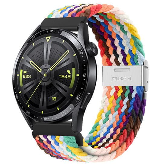 BStrap Elastic Nylon 2 řemínek na Huawei Watch GT3 42mm, rainbow