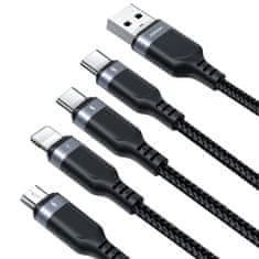 Joyroom 4in1 kabel USB - 2x USB-C / Lightning / Micro USB 3.5A 1.2m, černý