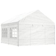 Greatstore Altán se střechou bílý 4,46 x 4,08 x 3,22 m polyethylen