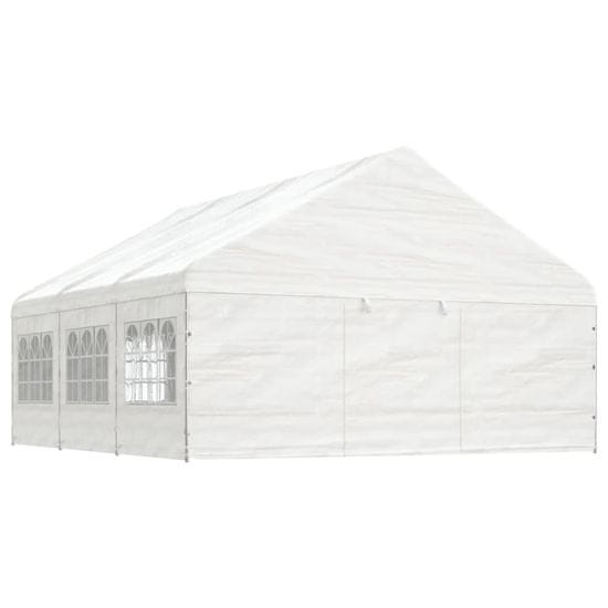 Greatstore Altán se střechou bílý 6,69 x 5,88 x 3,75 m polyethylen