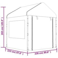 Vidaxl Altán se střechou bílý 8,92 x 2,28 x 2,69 m polyethylen